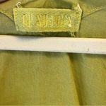 CP Shades Blouse Bright Neon Green V Neck Peplum Linen Top Sz M EUC Photo 3