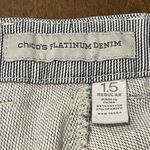 Chico's Platinum Denim Pinstripe Pants Women's Size 1.5 (US 10) Straight Leg Photo 3