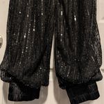 WHY Dress Black Sequin Joggers NWT New Years Eve Party Pants Small Sparkle Photo 4