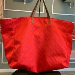 Gucci GG pattern Large tote Duffle Bag Tote Bag Nylon Red Photo 6