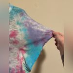 Handmade Free People Blue, Pink, and Purple Spiral Tie Dye Blouse size medium Pink Photo 2