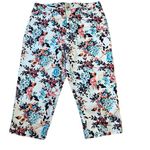 st. john's bay St. john’s Bay White Floral Capri Pants Business Casual Photo 0