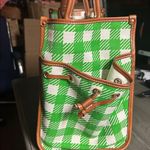 Dooney & Bourke  Green Checkered Tote with Brown Accents Photo 5