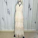 Just Me NWT  Women's Pink Lace Ruffle Tiered Boho Sleeveless Pleated Dress Size M Photo 7