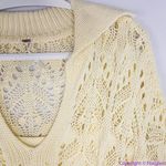 Free People NEW Elton Cream Crochet Knit Long Sleeve Mini Dress, L Photo 7