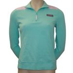 Vineyard Vines  Womens Shep Shirt Jacket Top‎ 1/4 Zip Mock Neck medium Pink Aqua Photo 0