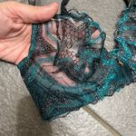 Savage X Fenty Shining Star Embroidered Unlined Demi Bra Wildflower Blue 32B Size undefined Photo 3