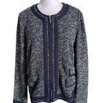 Talbots Women’s Knit Softshell Jacket Full Zip Sweater Cardigan size 16 Blue Photo 0