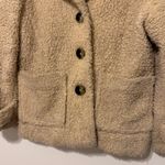 Free People  Teddy Peacoat Size Medium Cream Jacket Sherpa So Soft Photo 4
