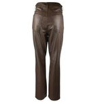 Old Navy High Rise Bootcut Faux Leather Women Brown Vegan Flare Trousers Pant 4T Photo 2