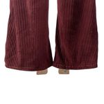 Urban Outfitters Womens Red Burgundy Ribbed Velvet Kick Flare Trousers Pants 2 Photo 2
