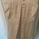 Free People Brand New White Flowy Ruffled Blouse Long Sleeve Top Photo 4