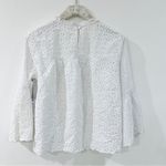 Velvet by Graham Spencer 100% cotton eyelet blouse w/ flare exaggerated sleeves White Size XS Photo 5
