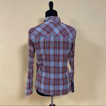 BCBGeneration 🛍️  Grey Red Plaid Woven Long Sleeve Button Down Shirt Top Size S Photo 7