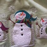 Vintage Crew Neck Winter and Christmas Snowman Sweatshirt Green Size L Photo 2