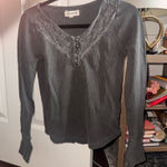 Lucky Brand  Grey long sleeve top with cute details  Photo 0