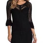 Free People Womens Polyblend City Girl Bodycon Crochet Dress Black Size S/P Photo 0