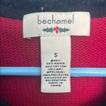 Bechamel Holiday Vest Women’s M Red Detachable Fuzzy Collar Animal Print Photo 2