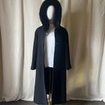 Vintage Kristen Blake Black Wool Cashmere Coat Fox Fur Hooded Coat Size 10P Photo 5