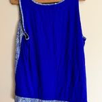 Adrianna Papell Blue Paisley Print Tank Top Photo 3