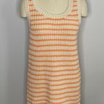 American Eagle Knit/Crochet Sleeveless Dress- Orange and Beige- Size Small- NWT Photo 0