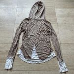 Splits59  Women Sz S Pullover Brown Hoodie Sweatshirt Stretch Knit‎ Photo 2