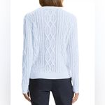 Theory  light blue Women’s linen blend Cable Knit Sweater size L NWT Photo 1