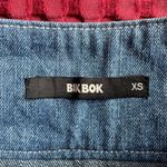 Bik Bok Women’s Denim Skirt XS Button Front High Waist Two-Tone Blue Cotton Retro Photo 1