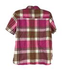 Energy zone  Womens Plaid Short Sleeve Button-Up Shirt Size L Pink/Brown Photo 1