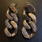 Saint Laurent Crystal Thick Curb Chain Drop Earrings Photo 2