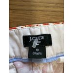 J. Crew Pants Women's City Fit Stretch Boho Orange White Paisley Cropped Size 10 Photo 2