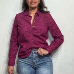 J.Crew Red Leopard Print Button Down Blouse Sz Photo 4