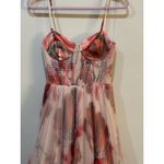 Hutch Women's Smocked Pleated Tulle Gown Floral Size Small Watercolor Sweetheart Photo 5