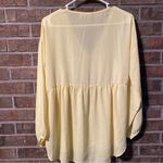 Peach Love California Light yellow vneck blouse by peach love size 1x Photo 1