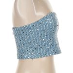 Rotate Blue Sparkly Cropped Bustier Photo 2