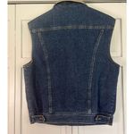 Claiborne Vintage denim vest flannel lined with corduroy collar small Blue Photo 8