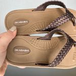 Okabashi Womens M L Brown Braided Strap Flip Flop Sandals Made in USA Size 8 Photo 2