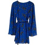 Free People  Lilou Printed Bell Sleeve Dress in Cobalt Combo Fairycore Size S Photo 5