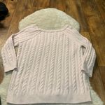 American Eagle Size Medium Cable Knit Pink Sweater 3/4 Sleeve Photo 6