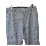 Tommy Hilfiger Navy Blue & White Stripe Ankle A La Cheville Cuffed Pants Size 12 Photo 1