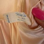 Vanity Fair Vintage Peach Silky Slip Dress Sleeveless Dainty Floral Flowy Medium Photo 5