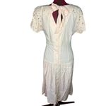 dress cutwork lace pink vintage romantic shoulder pads Size M Photo 2