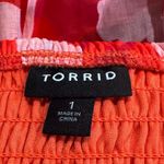 Torrid  Midi Cotton Clip Dot Lace Up Smocked Dress Red Floral Women’s XL 1XL Photo 2