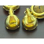 VTG Chunky Rhinestone Clip On Earrings Gold Tone Prom Homecoming Bling Glam Photo 2