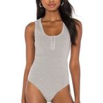 All Saints Alicia Gray Ribbed Sleeveless Bodysuit Size 6 Photo 0