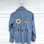 Wrangler  Unisex Women’s Chambray Embroidered Shirt Pearl Snap Small Photo 2