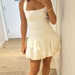 Reformation Babette Ivory Silk Mini Dress Photo 2