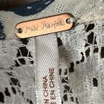 Free People Moon River Floral Peasant Top Blue Ivory Lace Oversized Photo 5