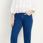 Old Navy  Womens OG Loose High Rise Jeans Size 12R Dark Wash Secret Smooth Pocket Photo 0