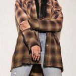 We The Free Free People Anneli Plaid Shirt Jacket Shacket Size Small Navy Tobacco Photo 2